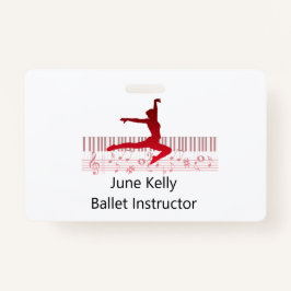 Crachá dançarina de balé em um teclado