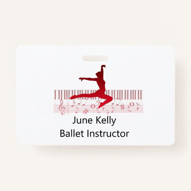 Crachá dançarina de balé em um teclado (Frente)