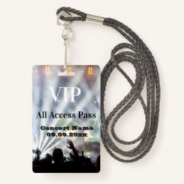Crachá Data do Nome Personalizado: VIP Concert Access Pas