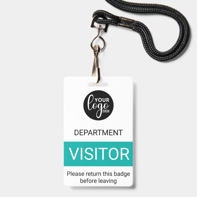 Crachá de Acesso com Código de Cor para Visitante  (Frente com cordão)