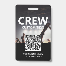 Crachá de Acesso da Equipe do Código QR Personaliz