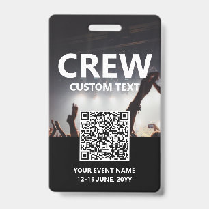 Crachá de Acesso da Equipe do Código QR Personaliz