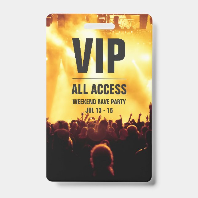 Crachá de Acesso Total ao Concerto VIP Personaliza (Frente)