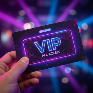 Crachá de Acesso Total Neon VIP