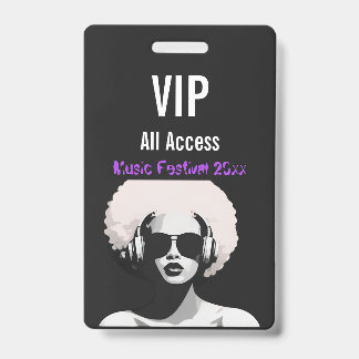 Crachá de Acesso Total Personalizado VIP do Festiv