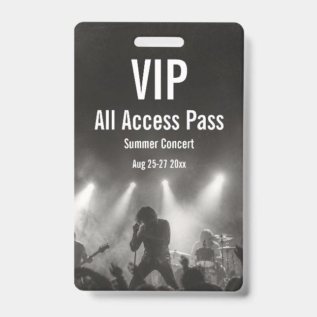 Crachá de Acesso Total Personalizado VIP para Conc (Verso)