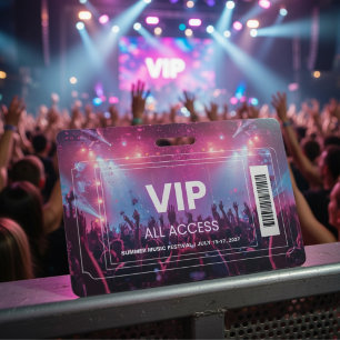 Crachá de Acesso Total VIP ao Show   Bastidores do