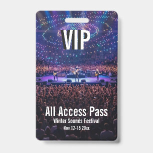 Crachá de Acesso Total VIP Personalizado para Show