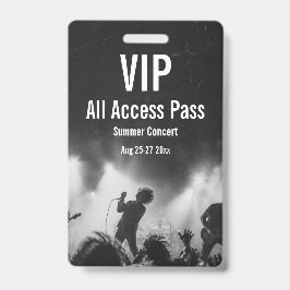 Crachá de Acesso Total VIP Personalizado para Show