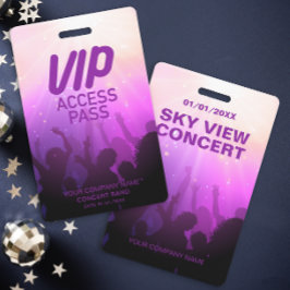 Crachá de Acesso Total VIP Roxo para Concerto