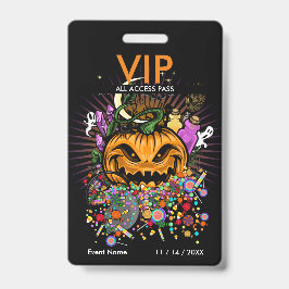 Crachá de Acesso VIP de Evento do Halloween