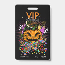 Crachá de Acesso VIP do Evento de Halloween