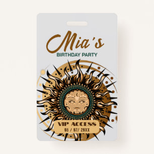 Crachá de Acesso VIP festa de aniversário