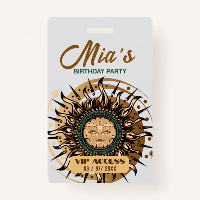 Crachá de Acesso VIP festa de aniversário (Frente)