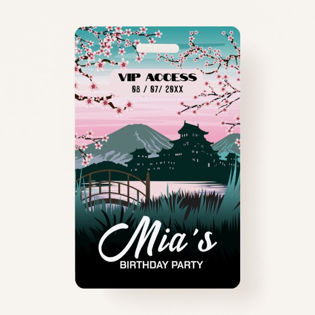 Crachá de Acesso VIP festa de aniversário (Frente)