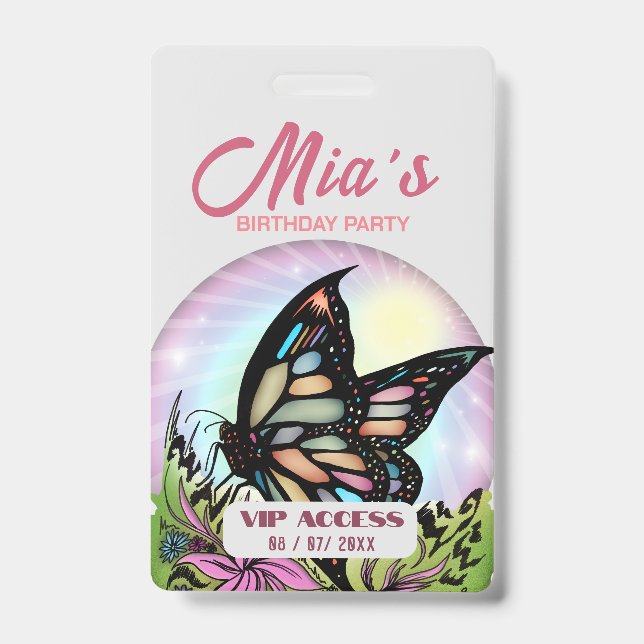 Crachá de Acesso VIP Festa de Aniversário (Frente)