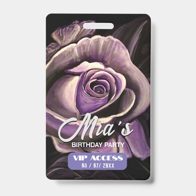 Crachá de Acesso VIP festa de aniversário (Frente)