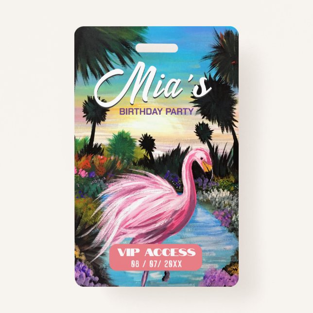 Crachá de Acesso VIP festa de aniversário (Verso)