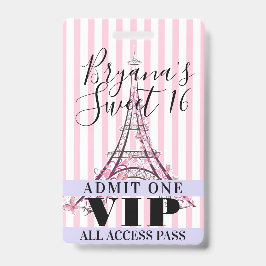 Crachá de Acesso VIP para Festa de Aniversário de