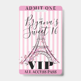 Crachá de Acesso VIP para Festa de Aniversário de