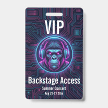 Crachá de Acesso VIP Personalizado ao Backstage do