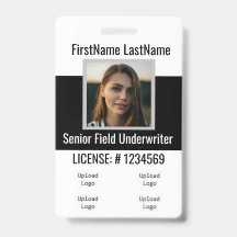 Crachá de Agente de Seguros Frente e Verso Igual