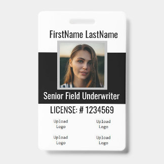 Crachá de Agente de Seguros Frente e Verso Igual