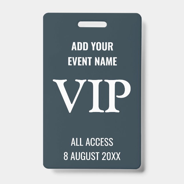 Crachá de Backstage VIP Personalizado Festival de  (Frente)