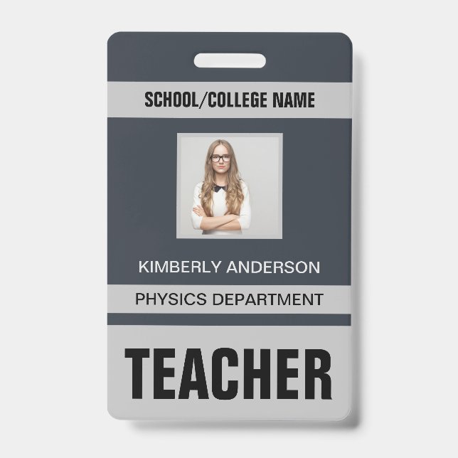 Crachá de cartão de identificação de professor (Frente)