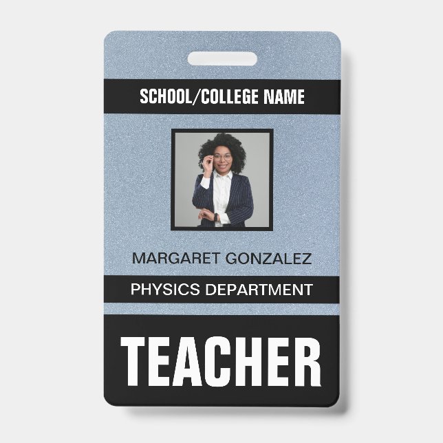 Crachá de cartão de identificação de professor (Frente)