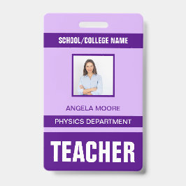 Crachá de cartão de identificação de professor