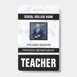 Crachá de cartão de identificação de professor