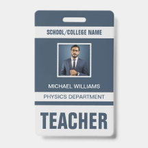 Crachá de cartão de identificação de professor