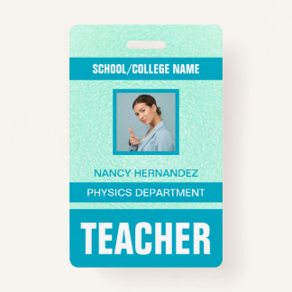 Crachá de Cartão de Identificação de Professora Mo