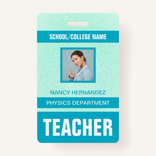 Crachá de Cartão de Identificação de Professora Mo (Frente)