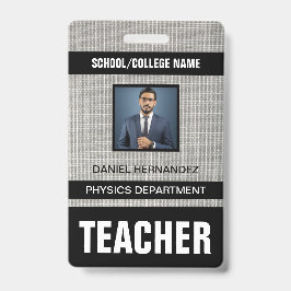 Crachá de Cartão de Identificação do Professor