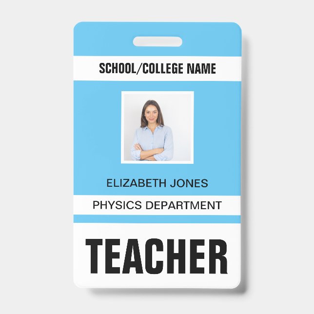 Crachá de Cartão de Identificação do Professor (Frente)