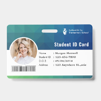 Crachá de cartão de identificação moderno estudant
