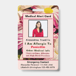 Crachá de Cartão Personalizado de Contato de Emerg