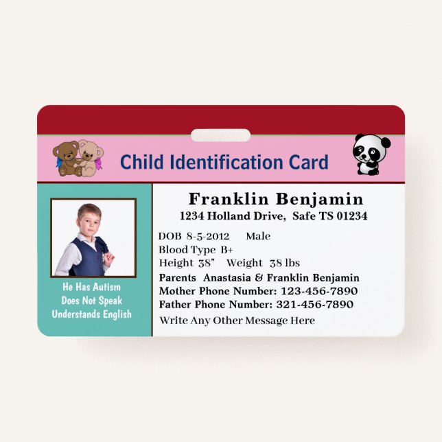 Crachá de Cartão Personalizado para Identificação  (Frente)