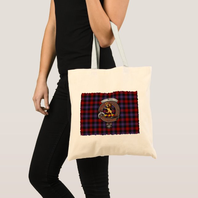 Crachá de Clã Brown/Broun Tartan Bolsa (Frente (produto))