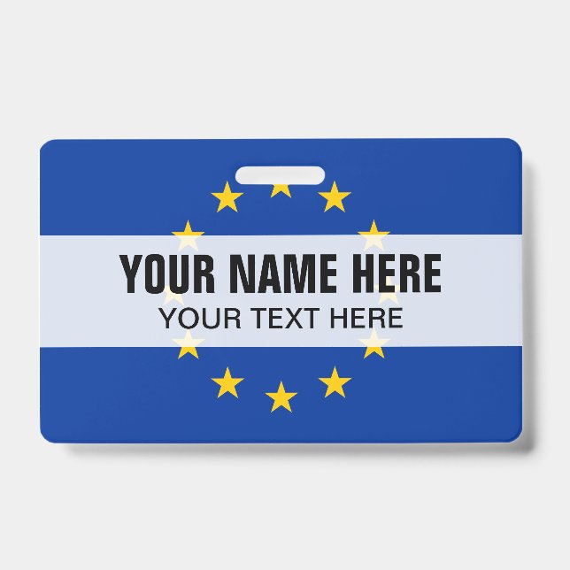 Crachá de clipe metálico personalizado com bandeir (Frente)