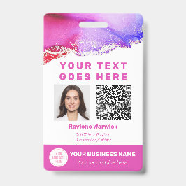 Crachá de código QR de foto de funcionário cor-de-