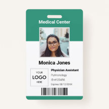 Crachá de Código QR de Foto de Funcionário Médico