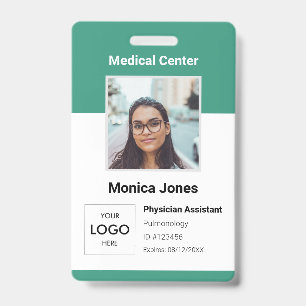 Crachá de Código QR de Foto de Funcionário Médico