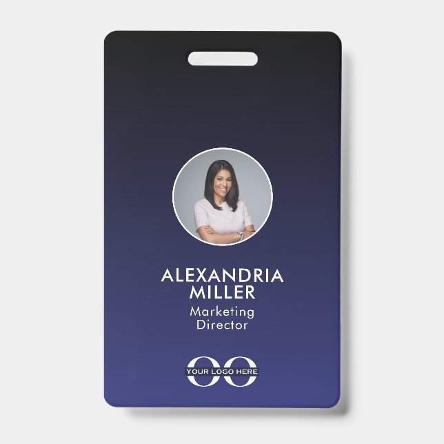 Crachá de código QR de funcionário de empresa mini (Frente)