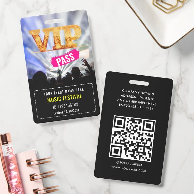 Crachá de Código QR do Passaporte VIP da Festa (Escritório)