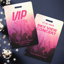 Crachá de Concerto de Acesso Total VIP Rosa