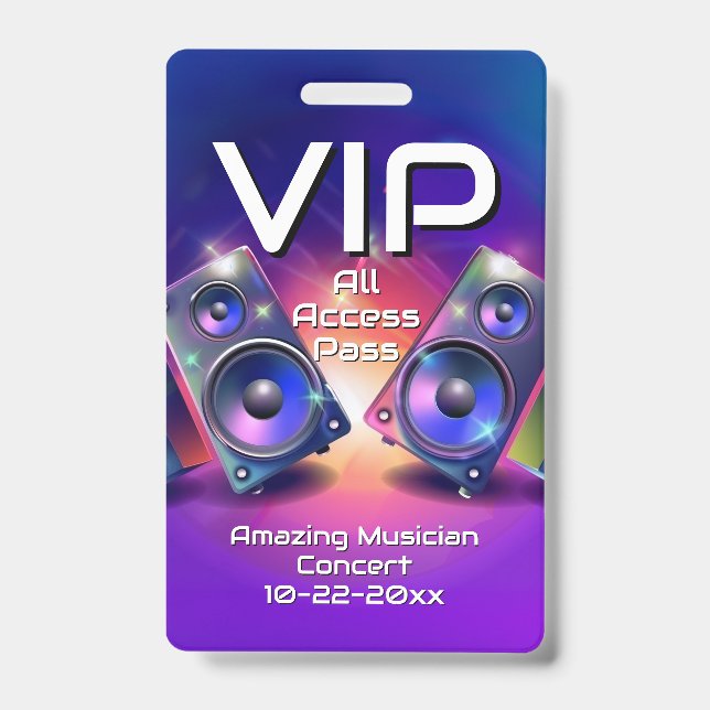 Crachá de Concerto Personalizado de Acesso Total V (Frente)