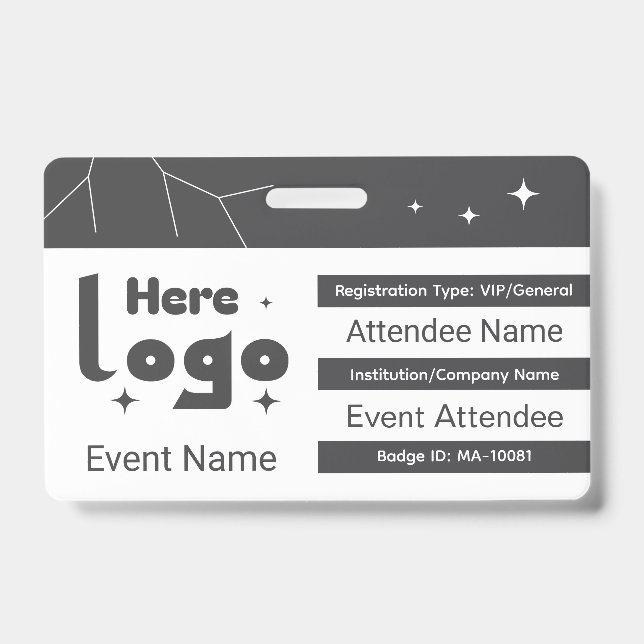 Crachá de conferência de evento personalizado (Frente)